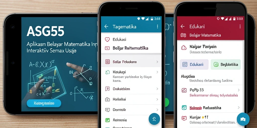 Antarmuka aplikasi ASG55 untuk belajar Matematika yang interaktif.