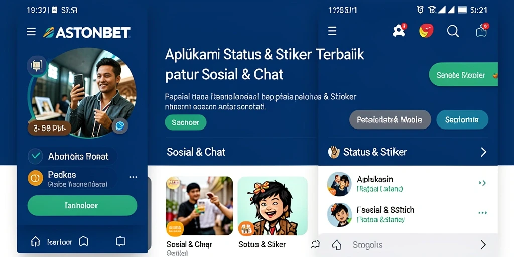 Tampilan antarmuka ASTONBET dengan beragam stiker.