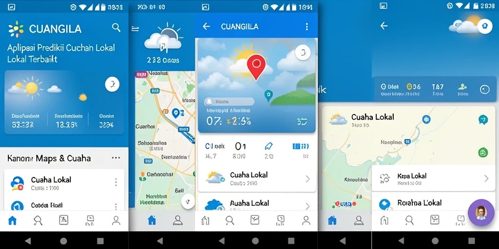 Tampilan antarmuka aplikasi Cuaca Lokal CUANGILA yang informatif.