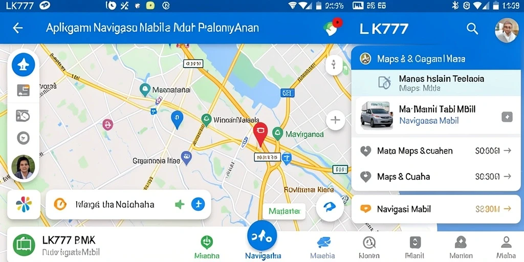 Tampilan antarmuka LK777 yang sederhana dan efektif untuk Navigasi Mobil.