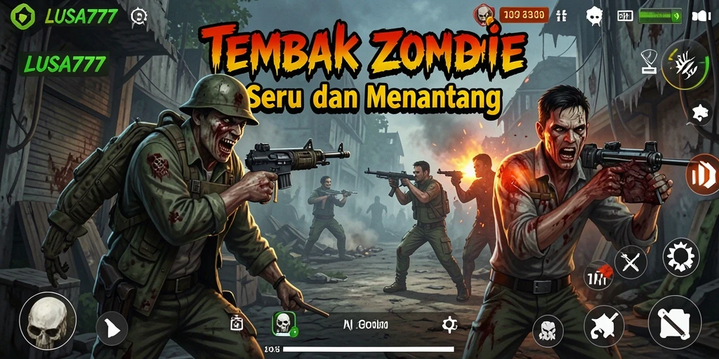 Antarmuka LUSA777 saat beraksi melawan zombie yang ganas.