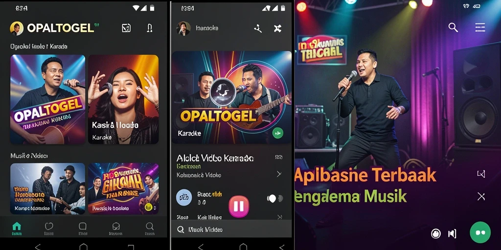 Tampilan antarmuka aplikasi Karaoke OPALTOGEL yang menarik dan interaktif.