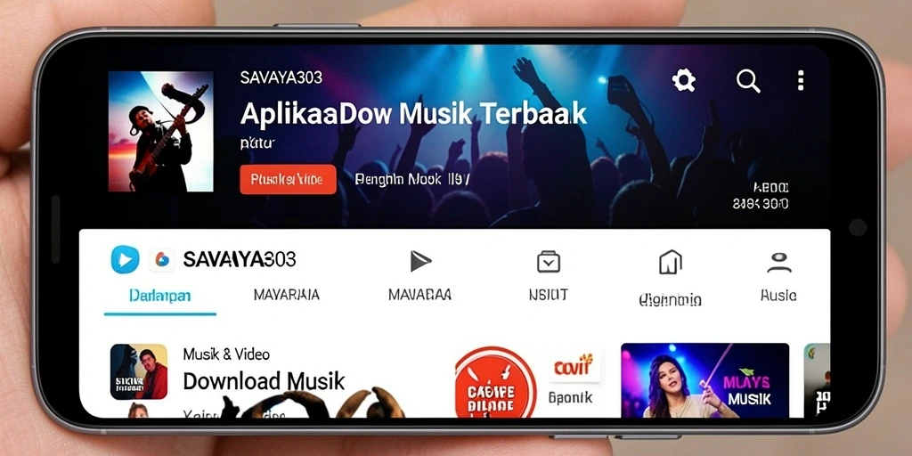 Tampilan antarmuka SAVAYA303 yang sederhana dan menarik untuk Download Musik.