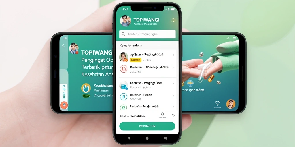 Tampilan antarmuka utama aplikasi TOPIWANGI yang membantu pengingat obat.
